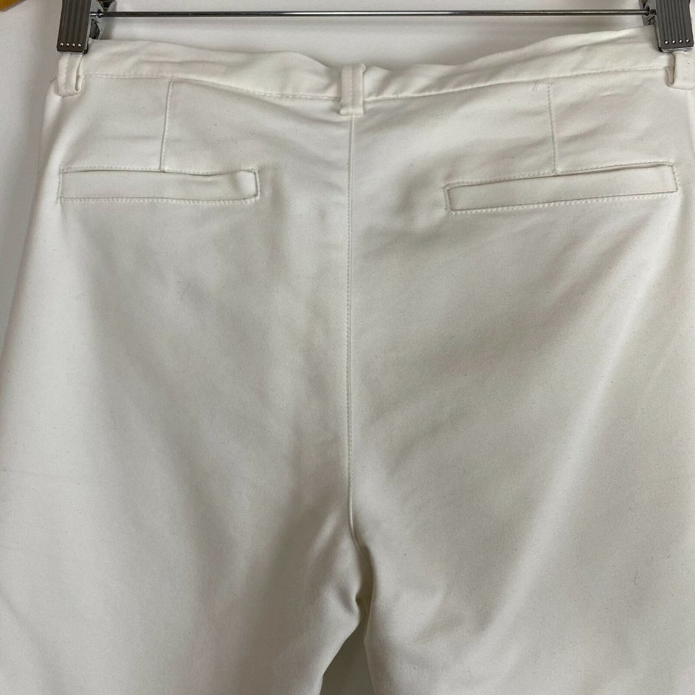 Zara Womens White Mid Rise Slim Capri Pant Size 10 - Picture 5 of 11